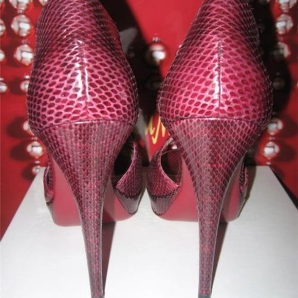 YSL Yves Saint Laurent Tribute Python Platform Sandals Heels Shoes - Picture 6 of 11